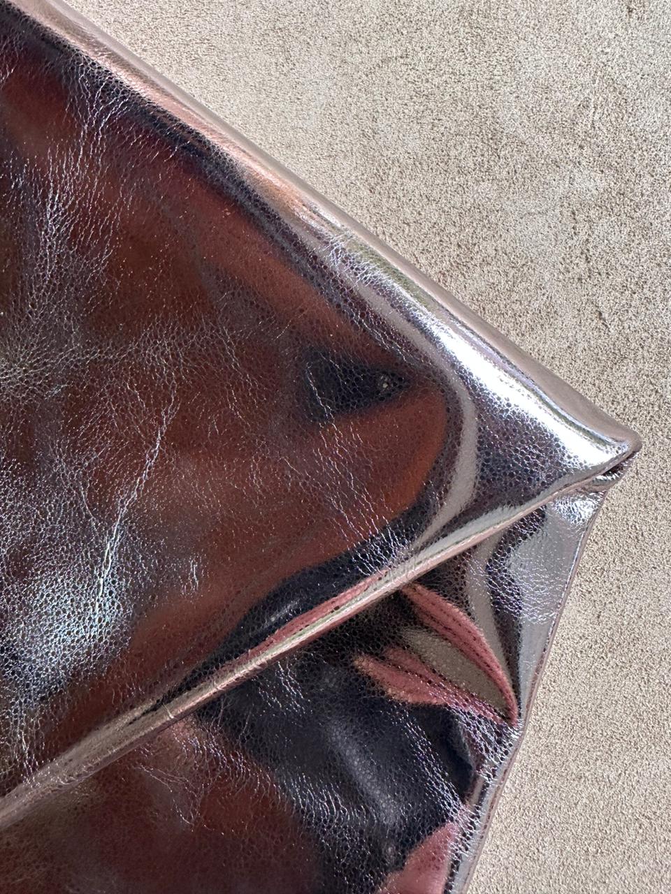 Goat Leather Nappa Metallic - Pink Foil