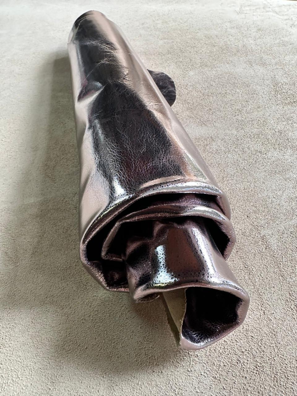 Goat Leather Nappa Metallic - Pink Foil
