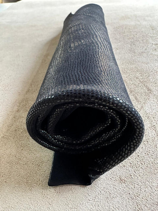 Goat Leather Print Lizard Black