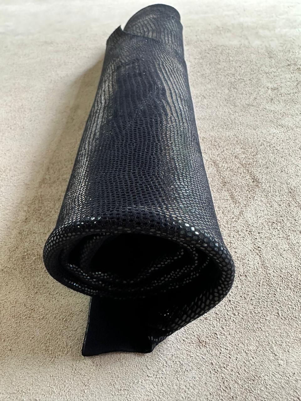 Goat Leather Print Lizard Black E