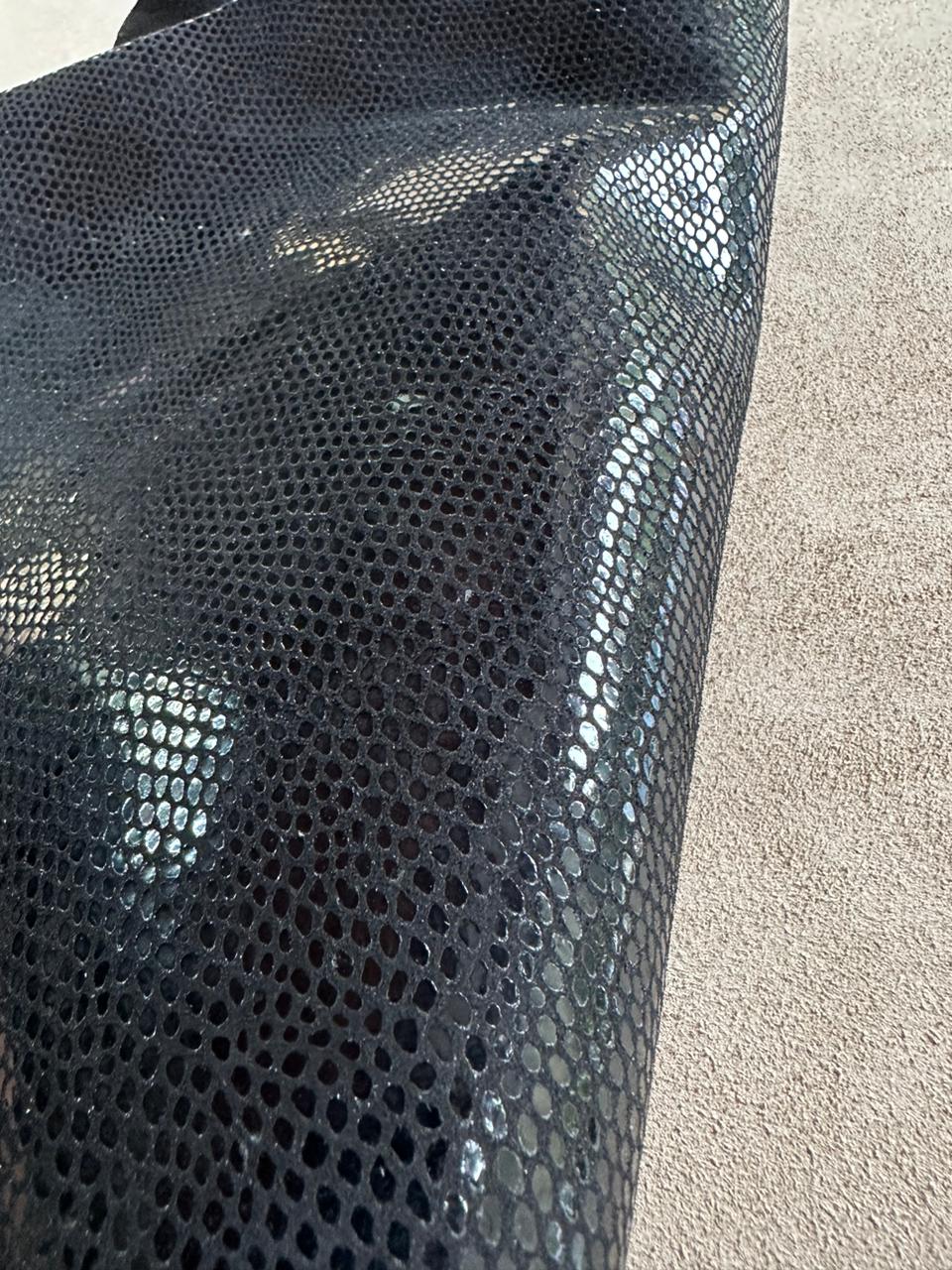 Goat Leather Print Lizard Black